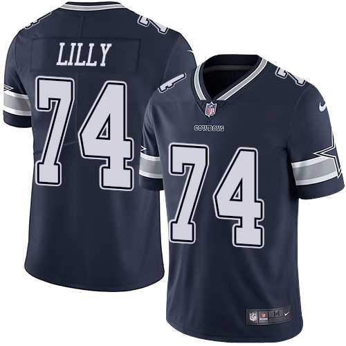 Men's Nike Dallas Cowboys #74 Bob Lilly Navy Blue Team Color Vapor Untouchable Limited Player NFL