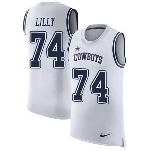 Men's Nike Dallas Cowboys #74 Bob Lilly White Rush Player Name & Number Tank Top NFL