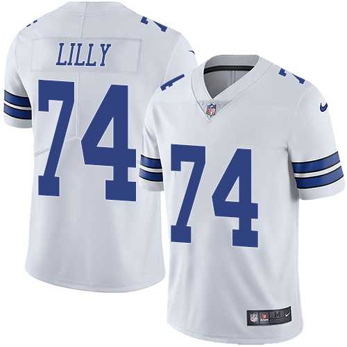 Men's Nike Dallas Cowboys #74 Bob Lilly White Vapor Untouchable Limited Player NFL