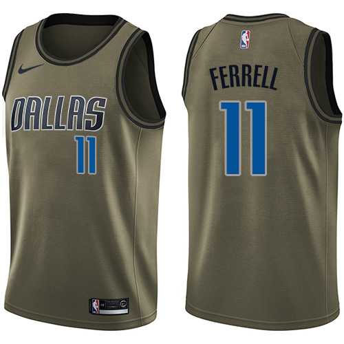 Men's Nike Dallas Mavericks #11 Yogi Ferrell Green Salute to Service NBA Swingman Jersey