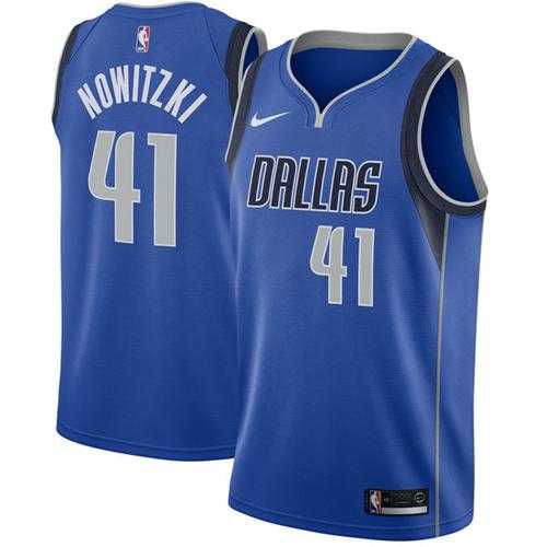Men's Nike Dallas Mavericks #41 Dirk Nowitzki Royal NBA Swingman Icon Edition Jersey
