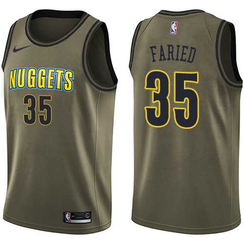 Men's Nike Denver Nuggets #35 Kenneth Faried Green Salute to Service NBA Swingman Jersey