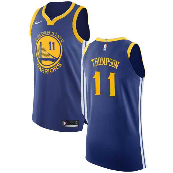 Men's Nike Golden State Warriors #11 Klay Thompson Blue NBA Authentic Icon Edition Jersey