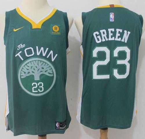 Men's Nike Golden State Warriors #23 Draymond Green Green NBA Authentic Jersey