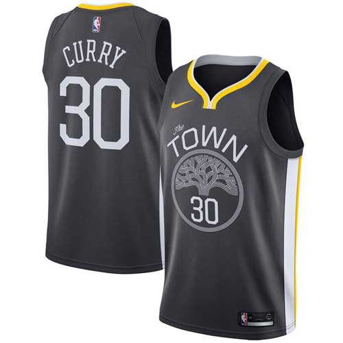 Men's Nike Golden State Warriors #30 Stephen Curry Black NBA Swingman Statement Edition Jersey