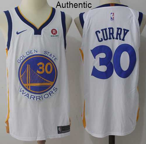 Men's Nike Golden State Warriors #30 Stephen Curry White NBA Authentic Association Edition Jersey