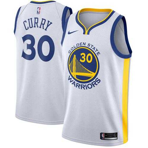Men's Nike Golden State Warriors #30 Stephen Curry White NBA Swingman Association Edition Jersey