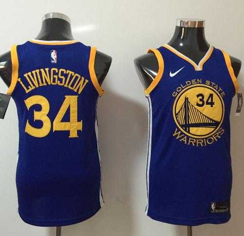 Men's Nike Golden State Warriors #34 Shaun Livingston Blue NBA Swingman Icon Edition Jersey