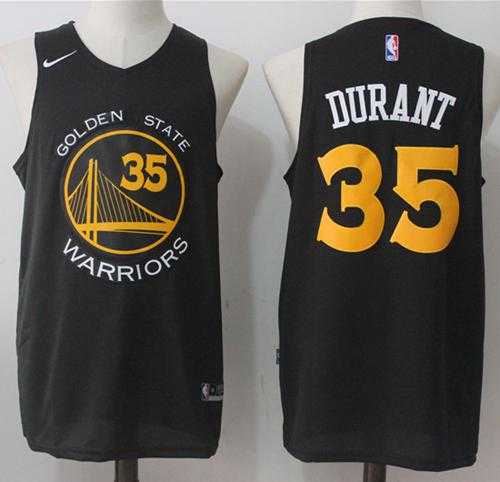 Men's Nike Golden State Warriors #35 Kevin Durant Black Fashion NBA Swingman Jersey