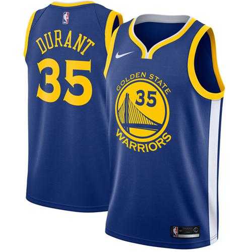 Men's Nike Golden State Warriors #35 Kevin Durant Blue NBA Swingman Icon Edition Jersey