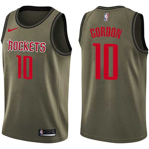 Men's Nike Houston Rockets #10 Eric Gordon Green Salute to Service NBA Swingman Jersey
