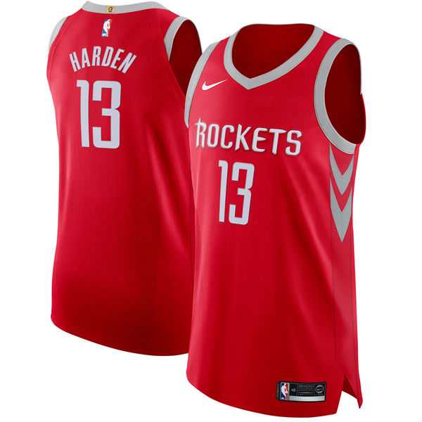 Men's Nike Houston Rockets #13 James Harden Red NBA Authentic Icon Edition Jersey