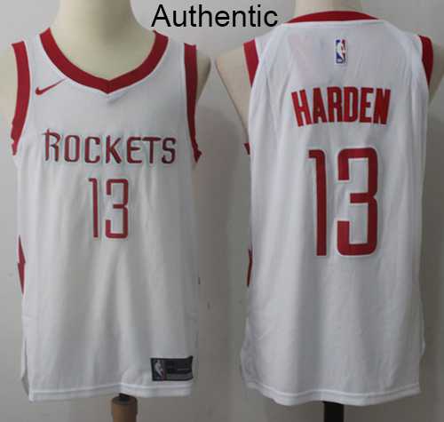 Men's Nike Houston Rockets #13 James Harden White NBA Authentic Association Edition Jersey