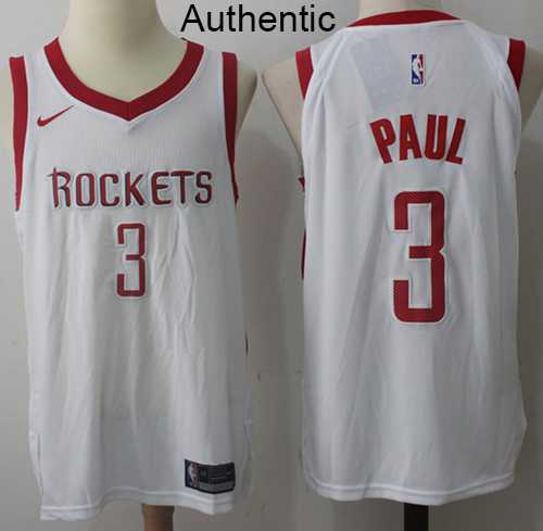 Men's Nike Houston Rockets #3 Chris Paul White NBA Authentic Association Edition Jersey