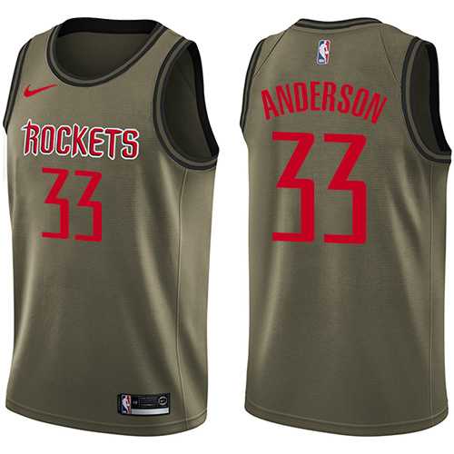 Men's Nike Houston Rockets #33 Ryan Anderson Green Salute to Service NBA Swingman Jersey