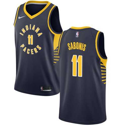 Men's Nike Indiana Pacers #11 Domantas Sabonis Navy Blue NBA Swingman Icon Edition Jersey