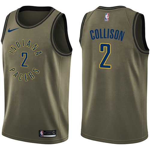Men's Nike Indiana Pacers #2 Darren Collison Green Salute to Service NBA Swingman Jersey