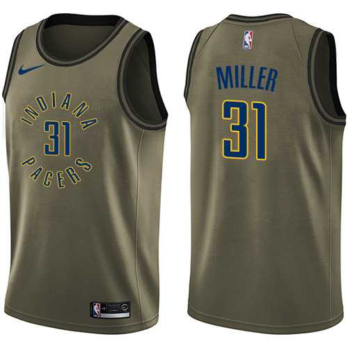 Men's Nike Indiana Pacers #31 Reggie Miller Green Salute to Service NBA Swingman Jersey