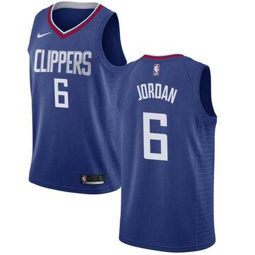 Men's Nike Los Angeles Clippers #6 DeAndre Jordan Blue NBA Swingman Icon Edition Jersey