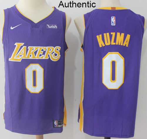 Men's Nike Los Angeles Lakers #0 Kyle Kuzma Purple NBA Authentic Statement Edition Jersey
