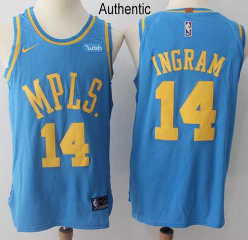 Men's Nike Los Angeles Lakers #14 Brandon Ingram Royal Blue NBA Authentic Hardwood Classics Jersey