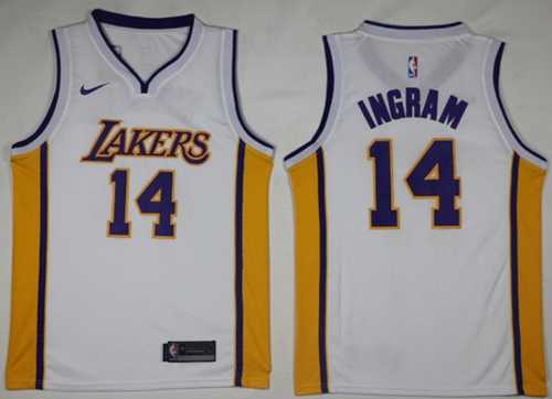 Men's Nike Los Angeles Lakers #14 Brandon Ingram White NBA Swingman Jersey