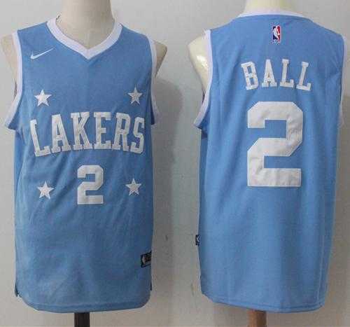 Men's Nike Los Angeles Lakers #2 Lonzo Ball Royal Blue NBA Swingman Jersey