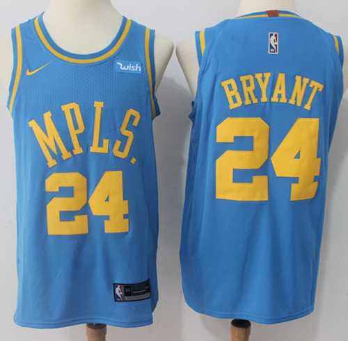 Men's Nike Los Angeles Lakers #24 Kobe Bryant Royal Blue NBA Authentic Hardwood Classics Jersey