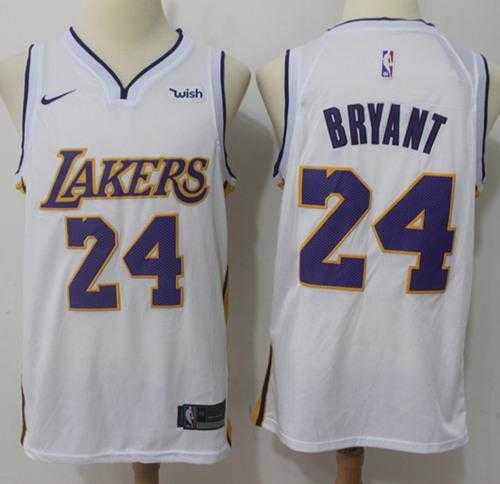 Men's Nike Los Angeles Lakers #24 Kobe Bryant White NBA Swingman Association Edition Jersey