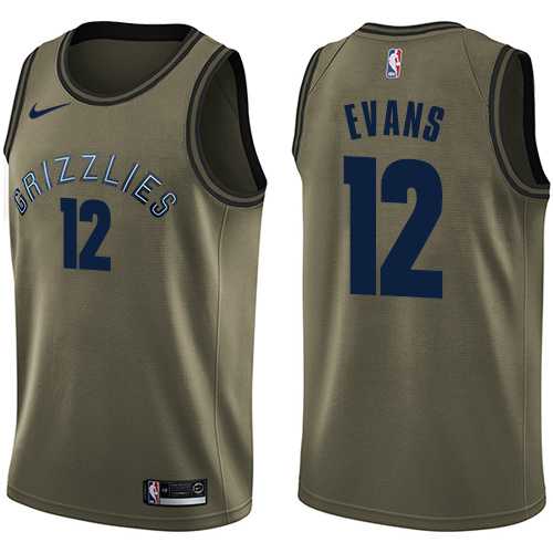 Men's Nike Memphis Grizzlies #12 Tyreke Evans Green Salute to Service NBA Swingman Jersey