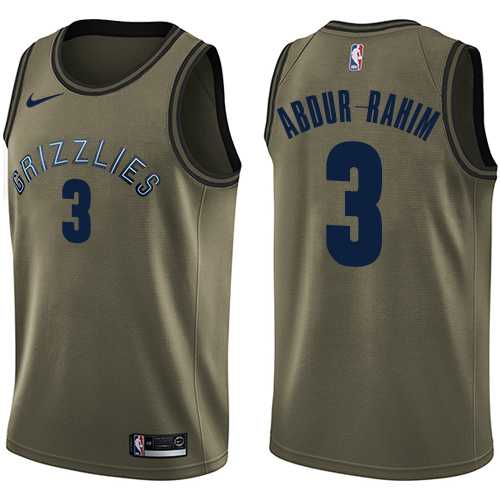 Men's Nike Memphis Grizzlies #3 Shareef Abdur-Rahim Green Salute to Service NBA Swingman Jersey