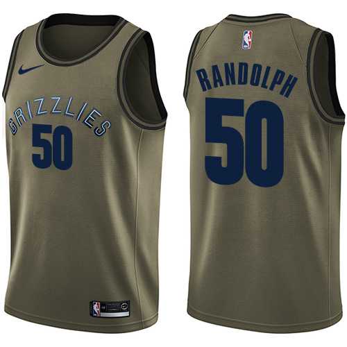 Men's Nike Memphis Grizzlies #50 Zach Randolph Green Salute to Service NBA Swingman Jersey