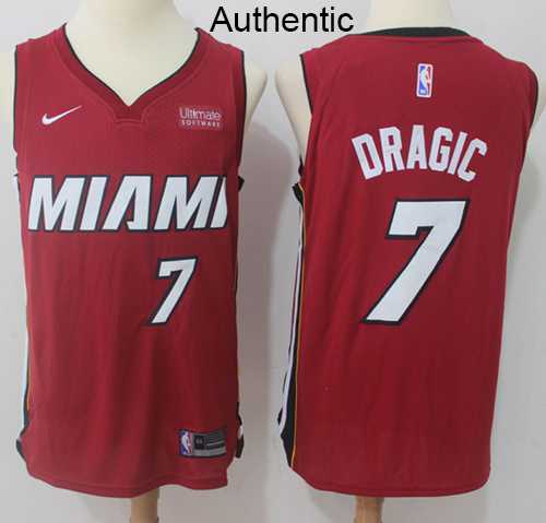Men's Nike Miami Heat #7 Goran Dragic Red NBA Authentic Statement Edition Jersey
