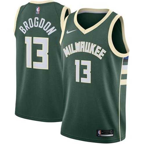 Men's Nike Milwaukee Bucks #13 Malcolm Brogdon Green Stitched NBA Swingman Jersey