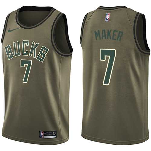 Men's Nike Milwaukee Bucks #7 Thon Maker Green Salute to Service NBA Swingman Jersey