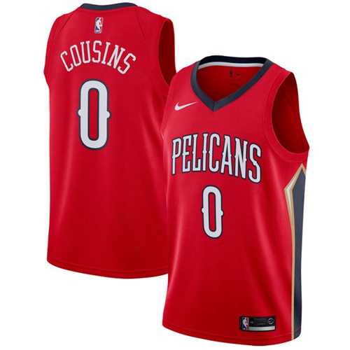 Men's Nike New Orleans Pelicans #0 DeMarcus Cousins Red NBA Swingman Statement Edition Jersey