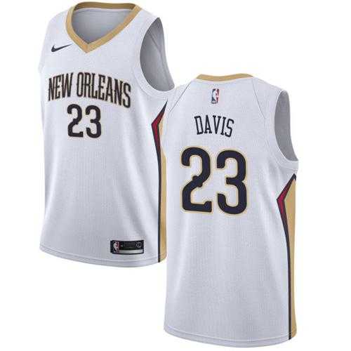 Men's Nike New Orleans Pelicans #23 Anthony Davis White Stitched NBA Swingman Jersey