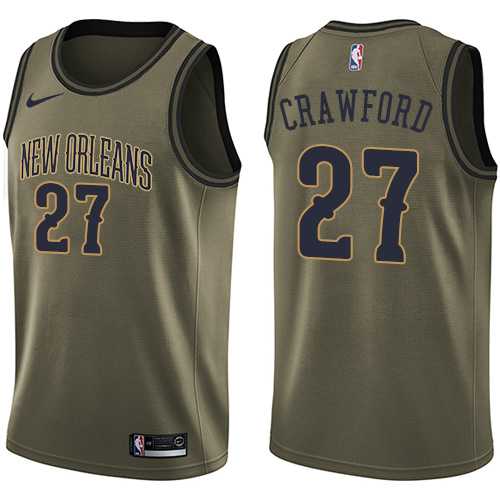 Men's Nike New Orleans Pelicans #27 Jordan Crawford Green Salute to Service NBA Swingman Jersey