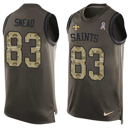 Men's Nike New Orleans Saints #83 Willie Snead Limited Green Salute to Service Tank Top Nike NFL