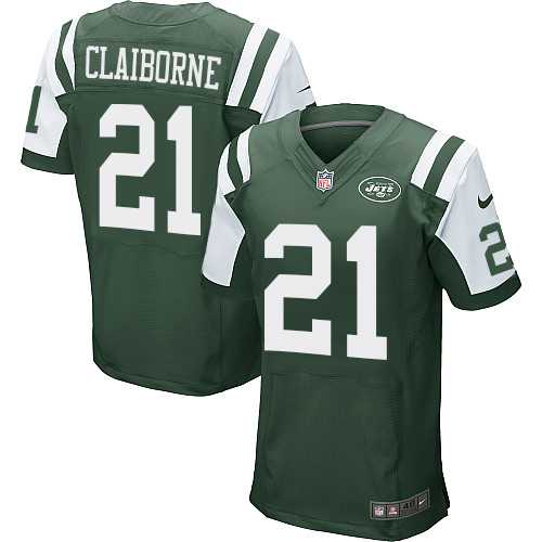 Men's Nike New York Jets #21 Morris Claiborne Elite Green Team Color Nike NFL