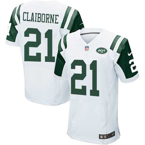 Men's Nike New York Jets #21 Morris Claiborne Elite White Nike NFL