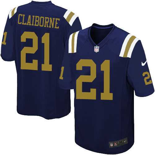 Men's Nike New York Jets #21 Morris Claiborne Game Navy Blue Alternate Nike NFL