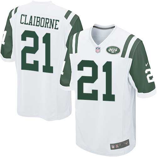 Men's Nike New York Jets #21 Morris Claiborne Game White Nike NFL