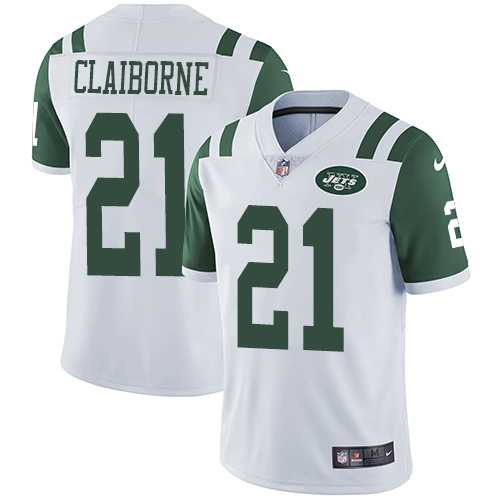 Men's Nike New York Jets #21 Morris Claiborne White Vapor Untouchable Limited Player Nike NFL