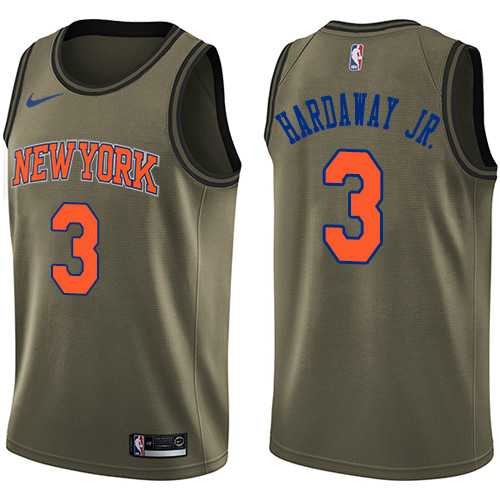 Men's Nike New York Knicks #3 Tim Hardaway Jr. Green Salute to Service NBA Swingman Jersey Men's Nike New York Knicks #3 Tim Hardaway Jr. Green Salute to Service NBA Swingman Jersey