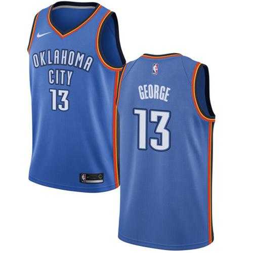 Men's Nike Oklahoma City Thunder #13 Paul George Blue NBA Swingman Icon Edition Jersey