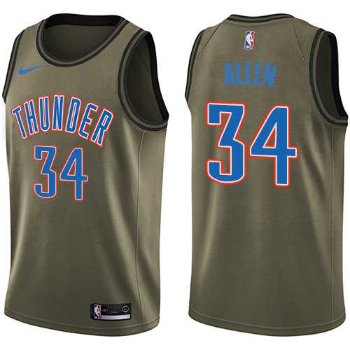 Men's Nike Oklahoma City Thunder #34 Ray Allen Green Salute to Service NBA Swingman Jersey