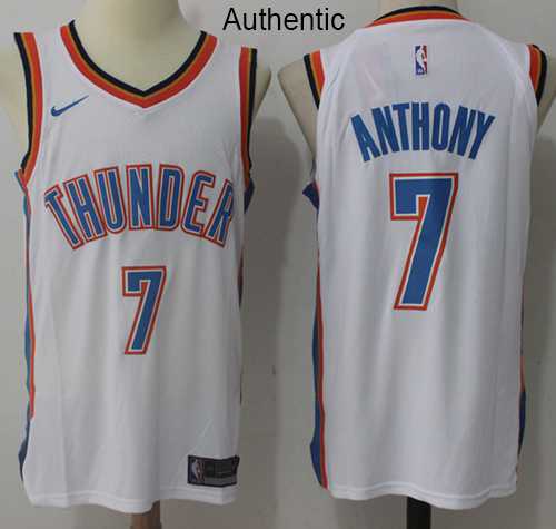 Men's Nike Oklahoma City Thunder #7 Carmelo Anthony White NBA Authentic Association Edition Jersey