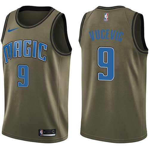 Men's Nike Orlando Magic #9 Nikola Vucevic Green Salute to Service NBA Swingman Jersey
