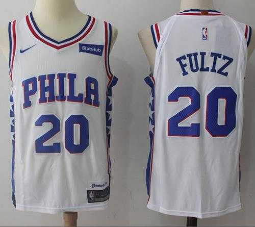 Men's Nike Philadelphia 76ers #20 Markelle Fultz White NBA Swingman Jersey